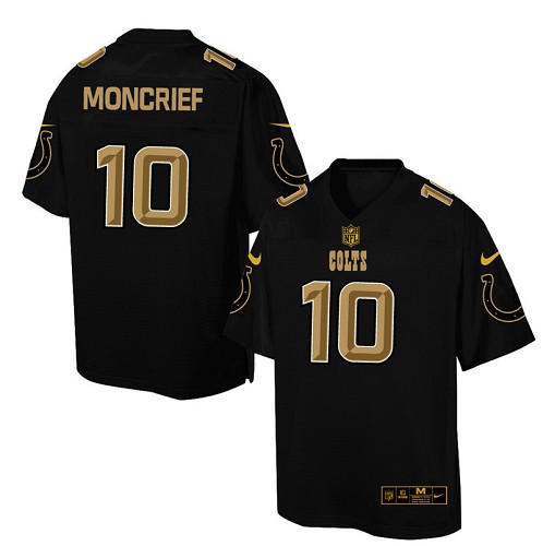 Men's Elite Donte Moncrief Nike Jersey Black - #10 Pro Line Gold Collection NFL Indianapolis Colts